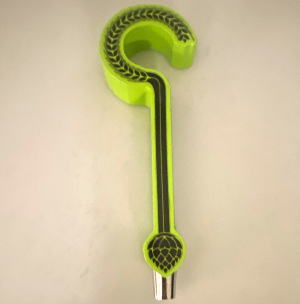 The Unknown Over The Edge Green Beer Tap Handle Knob Breweriana